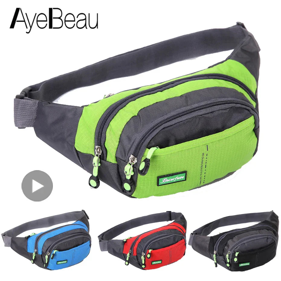 Femlion Nylon Waist Bag for Men and Women