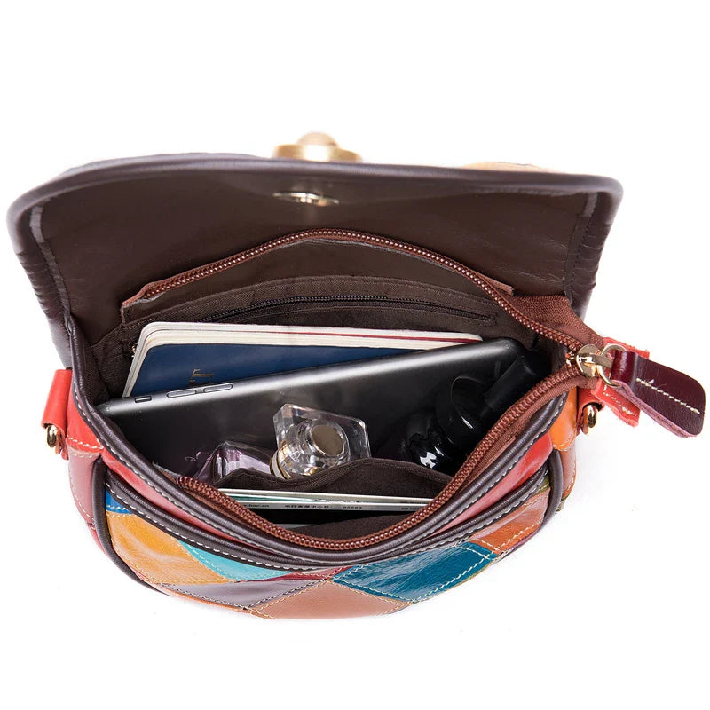 Femlion Genuine Leather Shoulder Bag Small Size Crossbody Purse MultiColor