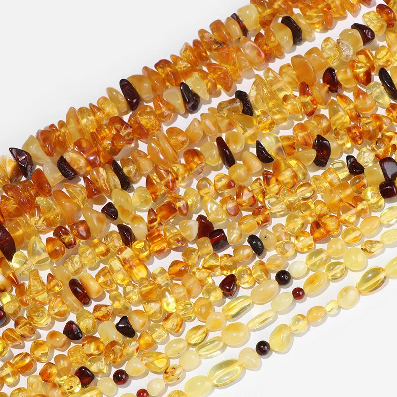 Femlion Amber Agate Stone Beads Set for DIY Jewelry Making Bracelet Accessories