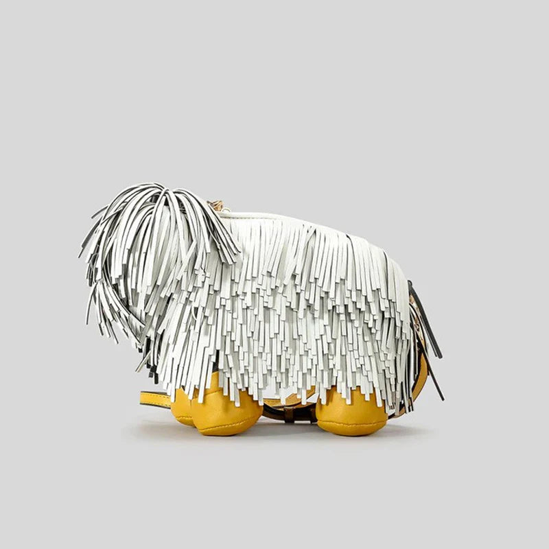 Femlion Chow Chow Design Shoulder Bag with Tassel Detail