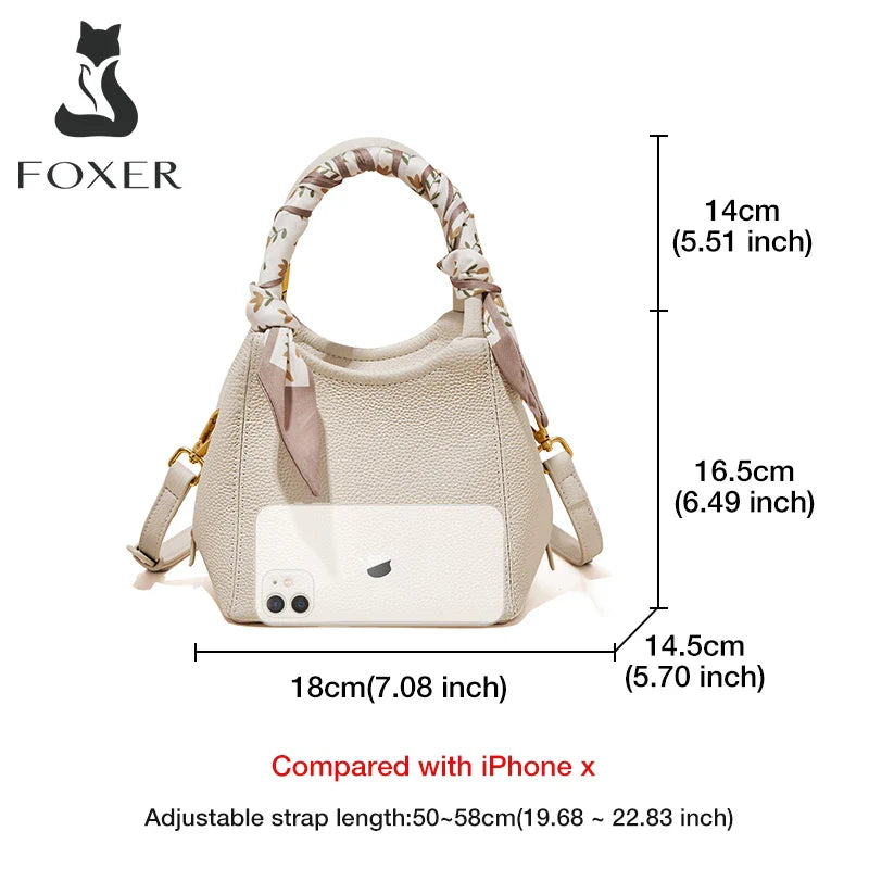 Femlion Chic Leather Women Handbag with Silk Scarf, Crossbody Shoulder Bag & Medium Totes