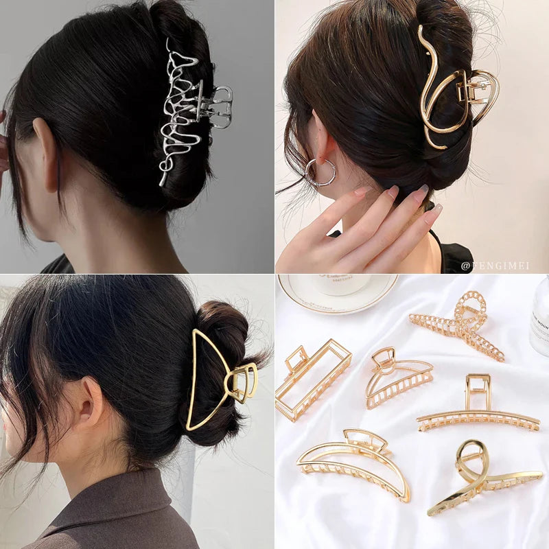 Femlion Geometric Hair Claw Barrettes for Women - Elegant Hair Clip Hairpin Headwear