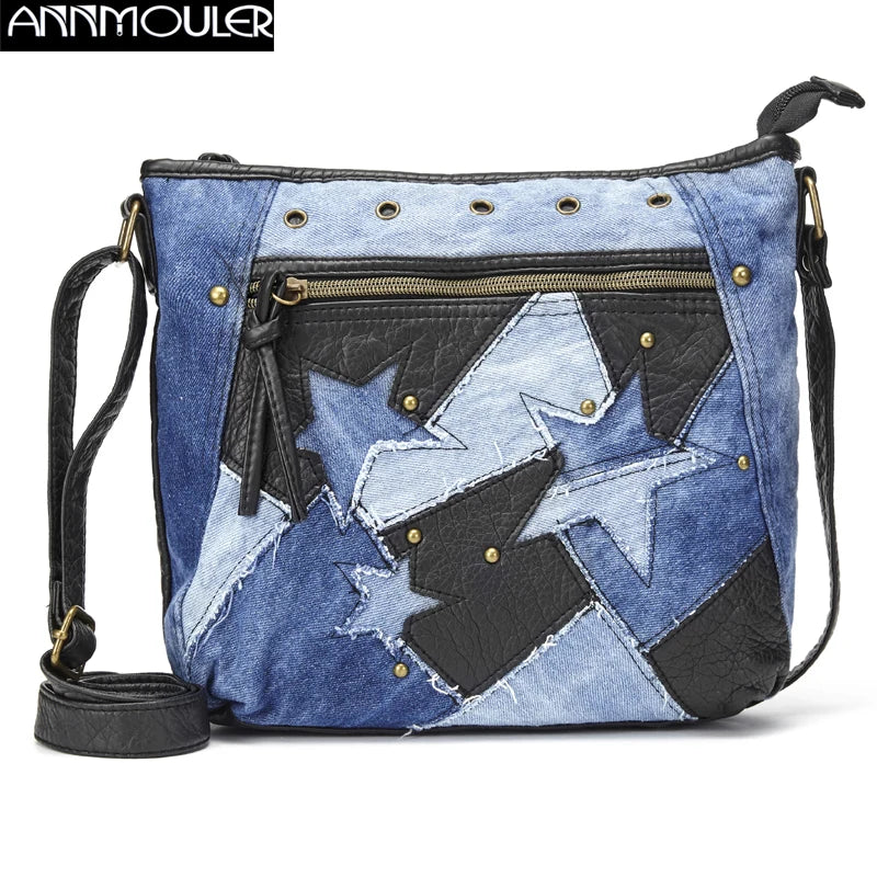 Femlion Designer Star Crossbody Bag Patchwork Shoulder Purse High Quality Fashion Handbag