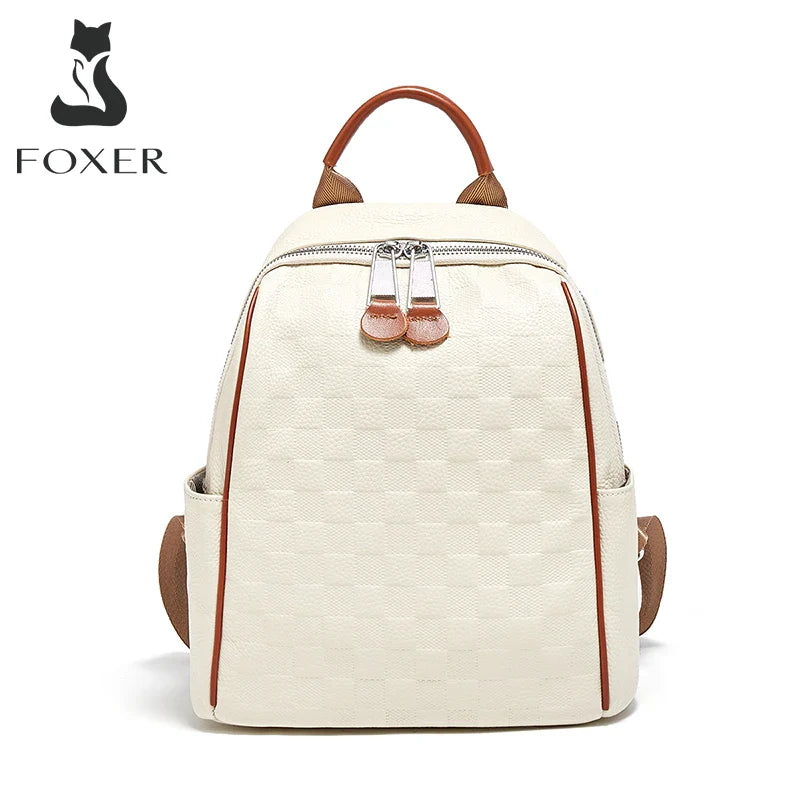 Femlion Split Leather Backpack for Women: Stylish Business & Travel Shoulder Bag