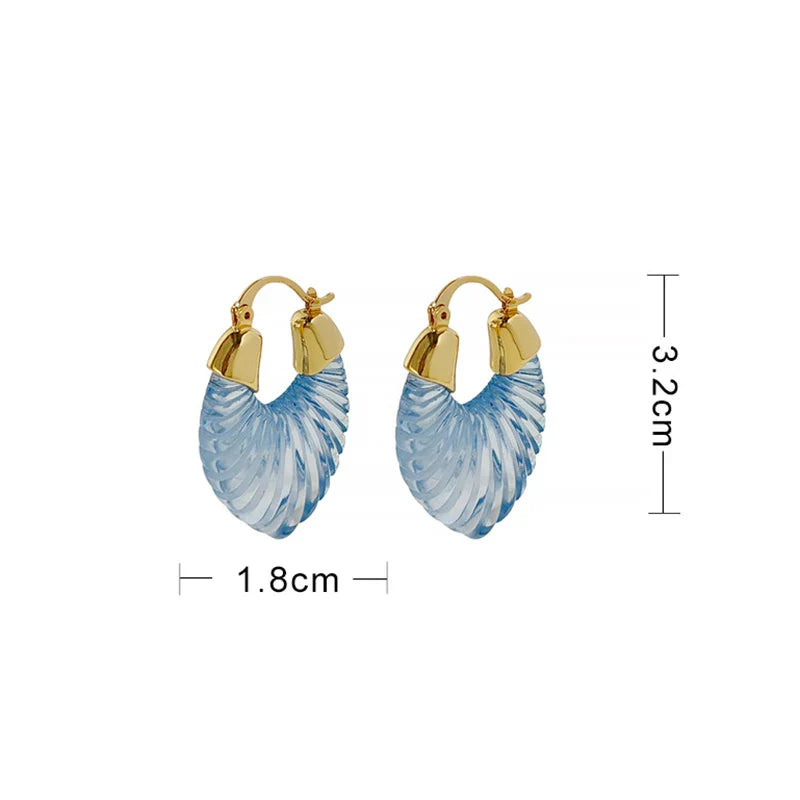 Femlion Geometric Resin Acrylic Drop Earrings: Trendy Metal Hoops Jewelry