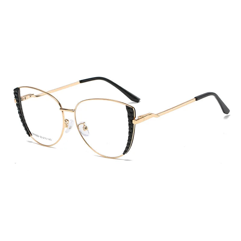 Femlion Cat Eye TR90 Metal Glasses: Elegant Women's Large Frame Eyeglasses