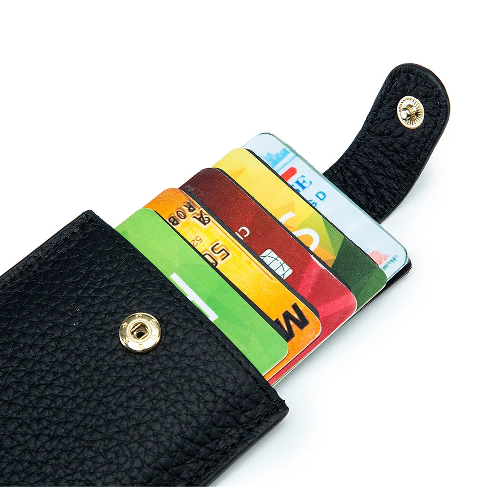 Femlion RFID Slim Card Holder Quick Access Soft Cowhide Bill Wallet