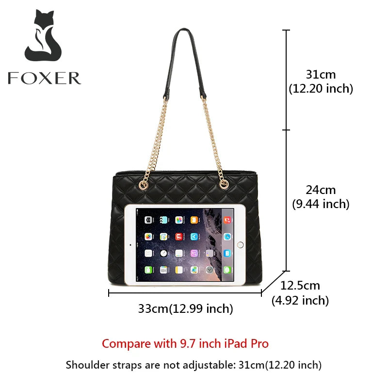 Femlion Chain Shoulder Bag: High Quality PU Leather Plaid Zipper Underarm Bag