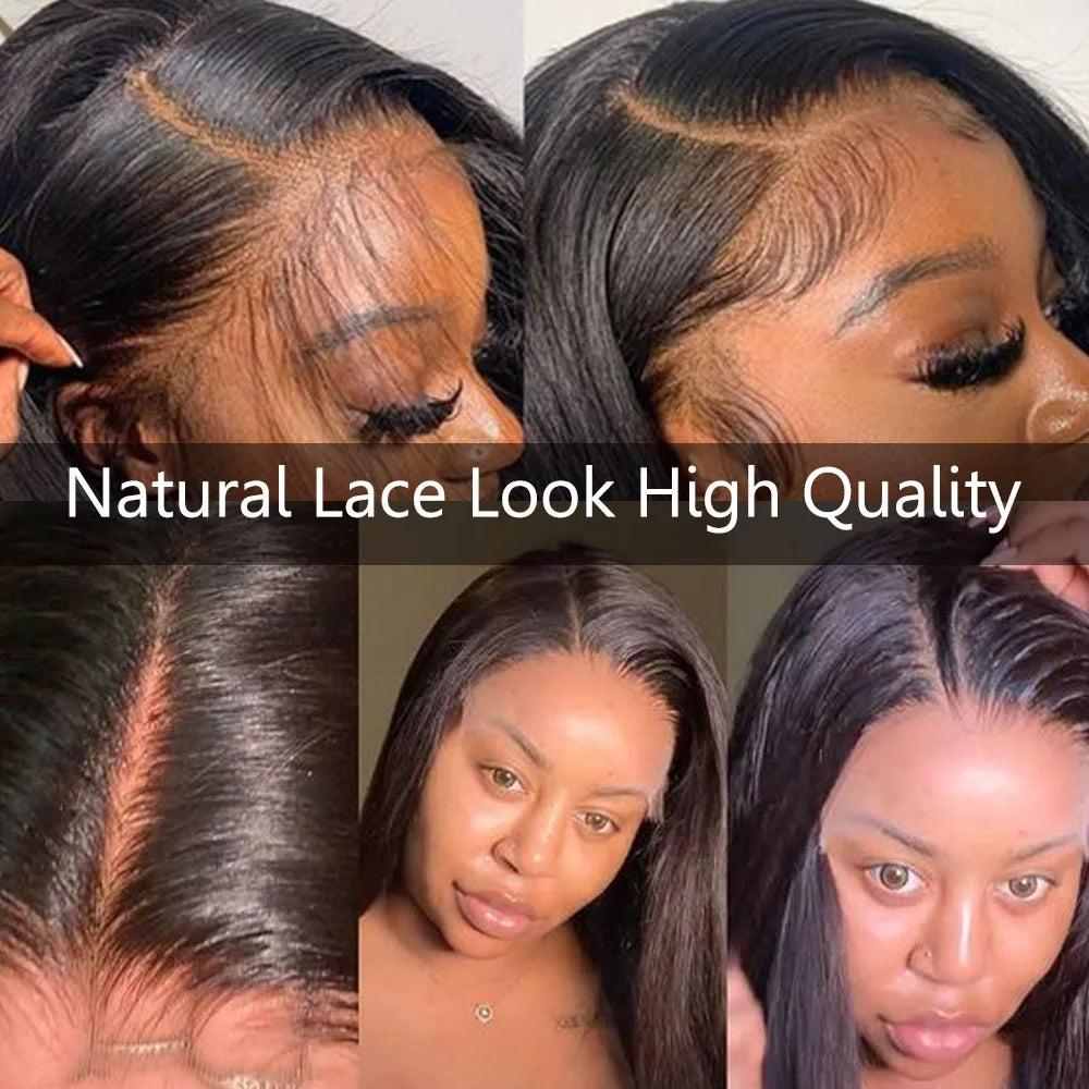 Femlion 13x6 Straight HD Lace Frontal Wig 5x5 Closure Human Hair Wig