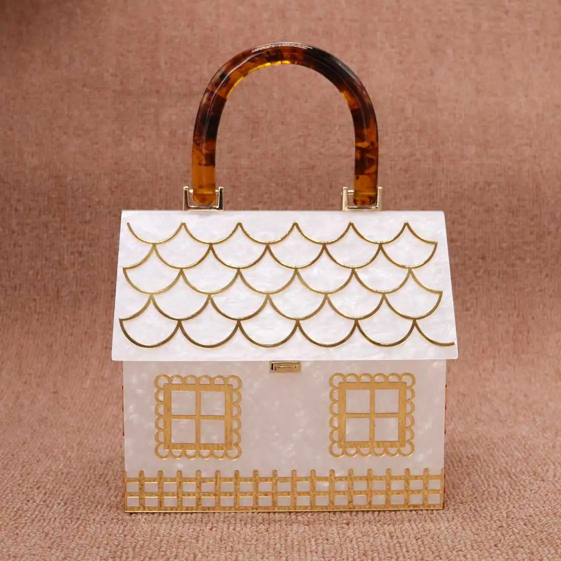 Femlion White Acrylic Designer Handbags: Luxury Box Tote Bags for Fashionable Women