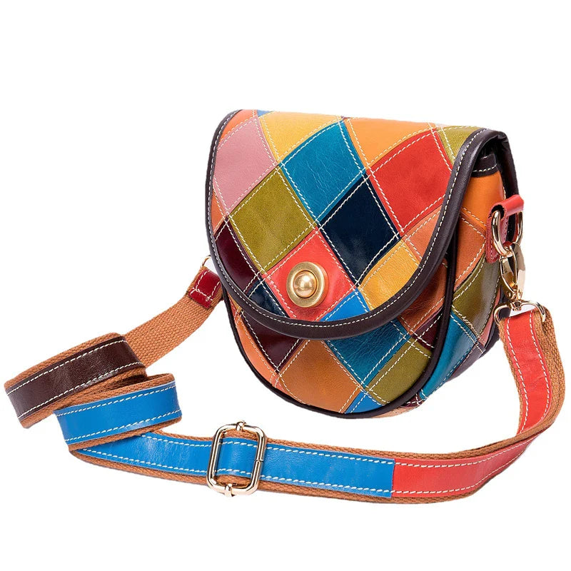 Femlion Genuine Leather Shoulder Bag Small Size Crossbody Purse MultiColor