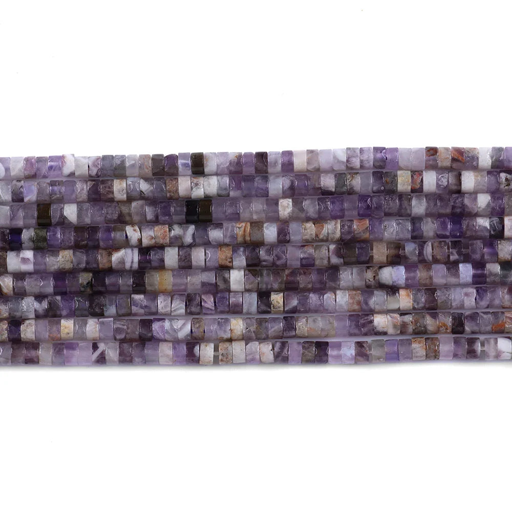 Femlion Amethyst Rondelle Beads 15.5'' Strand - 2x2x4MM Round Purple Quartz Crystal Hub