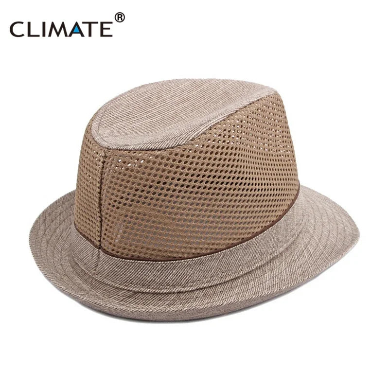 Femlion Vintage Straw Panama Fedora Hat for Men retro Cool Solid Cap.