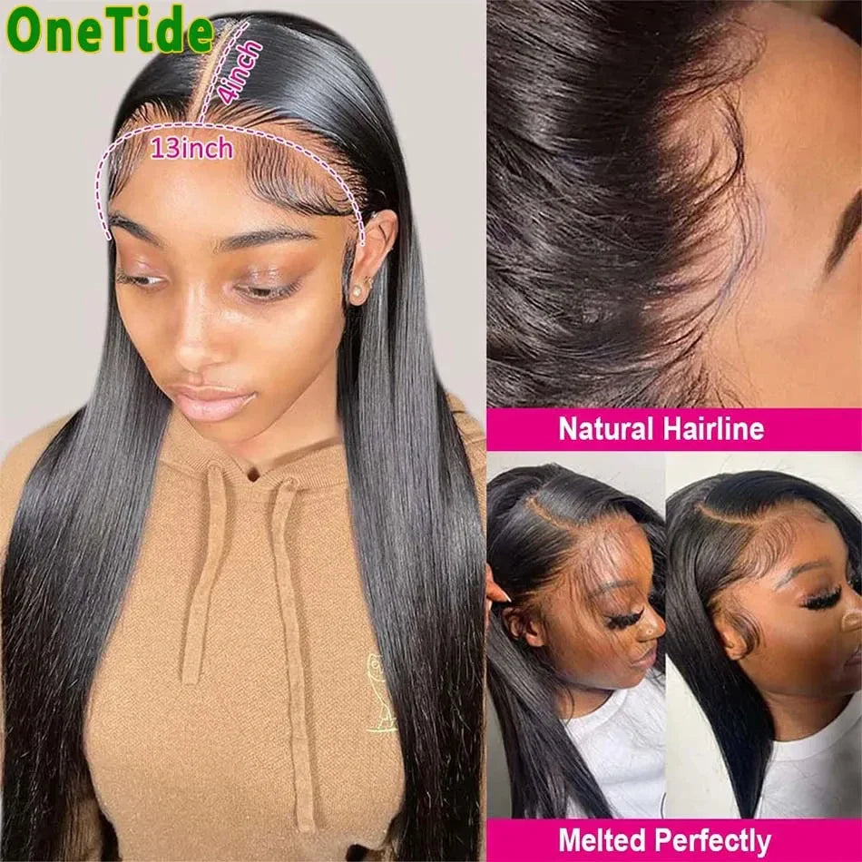 Femlion 13x4 HD Lace Front Wig Pre Plucked Brazilian Human Hair Straight Wig