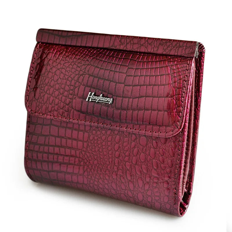 Femlion Alligator Leather Wallets: Genuine Leather Card Holder & Coin Purse