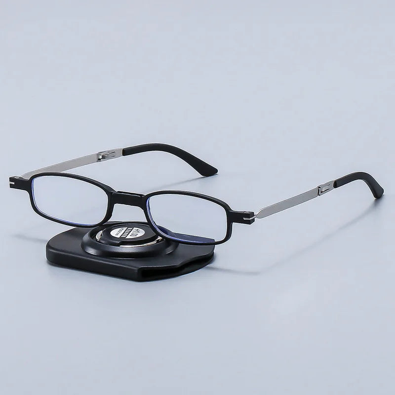 Femlion Portable Anti-blue Light Reading Glasses with Mobile Phone Holder Box, Diopter +1.0 to +4.0