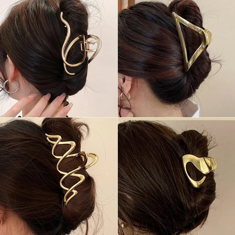 Femlion Geometric Metal Hair Claw Clips - Vintage Hair Accessories for Women & Girls