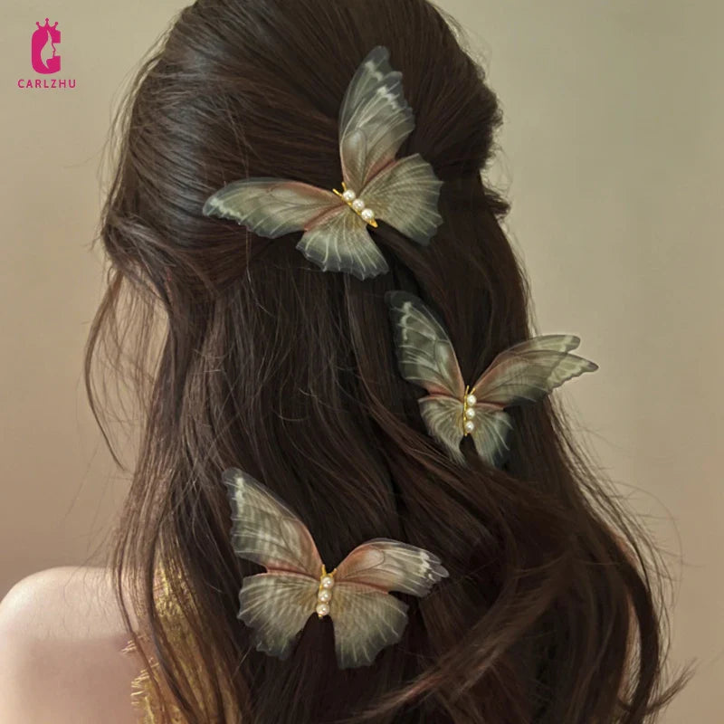 Femlion Butterfly Hair Clips Wedding Head Hair Accessories