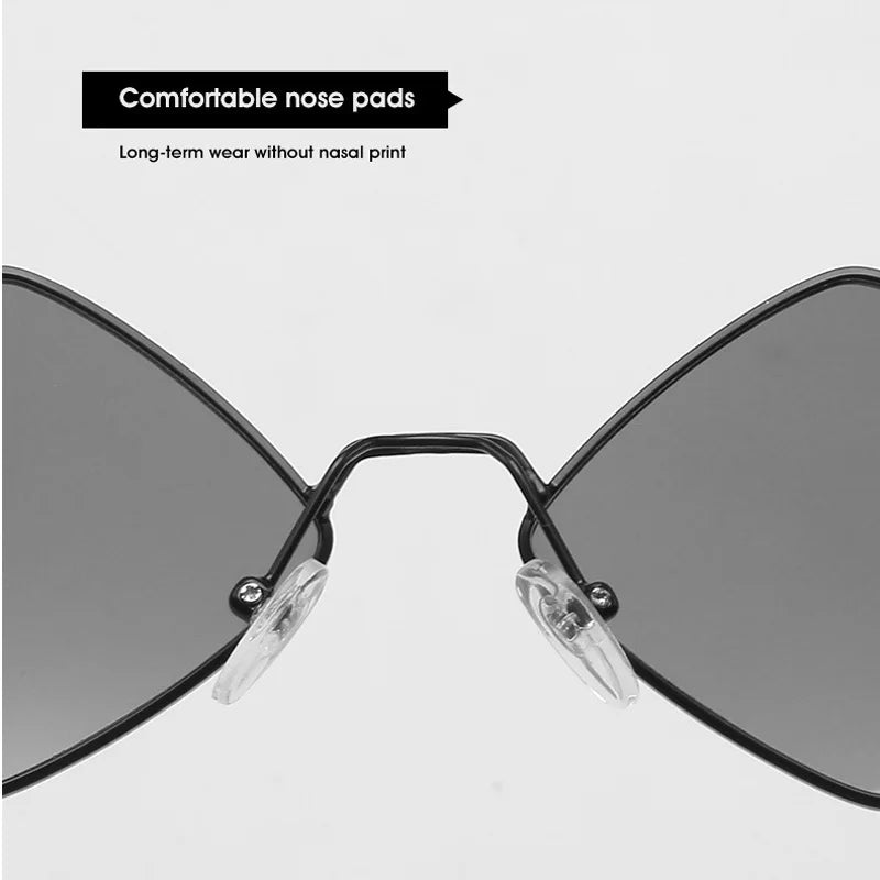 Femlion Retro Diamond Sunglasses Metal Frame UV Protection Unisex Outdoors Eyeglasses