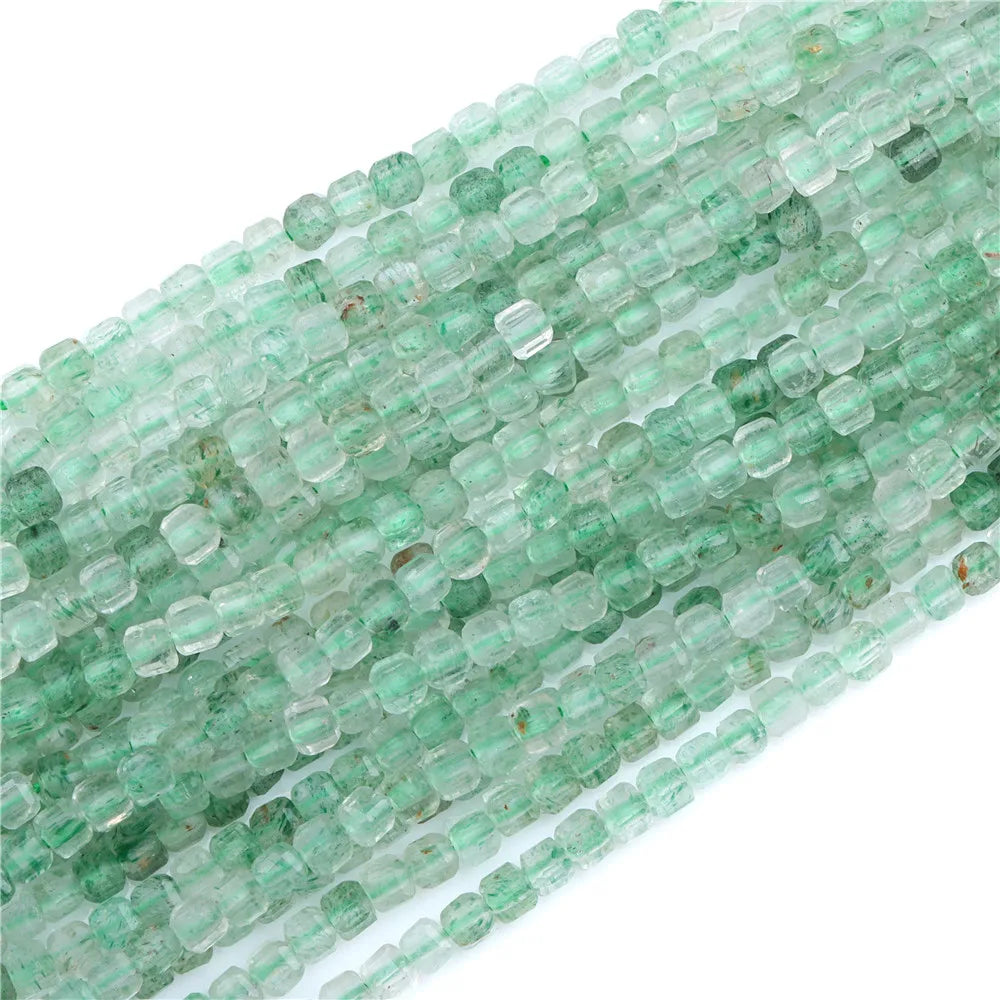 Femlion Peridot Lapis Lazuli Moonstone 2mm Cube Faceted Beads for DIY Jewelry Making