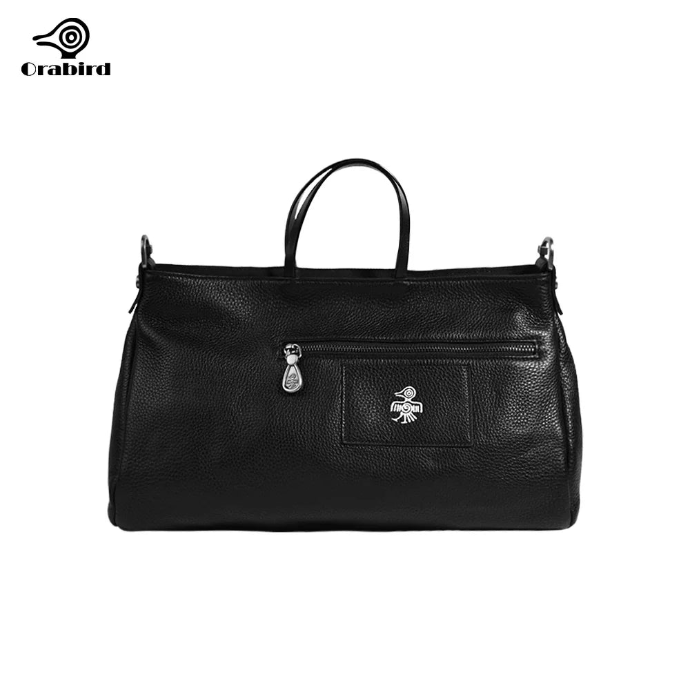 Femlion Women's Cow Leather Tote Handbag for 13" Laptop Business Crossbody Work Bag