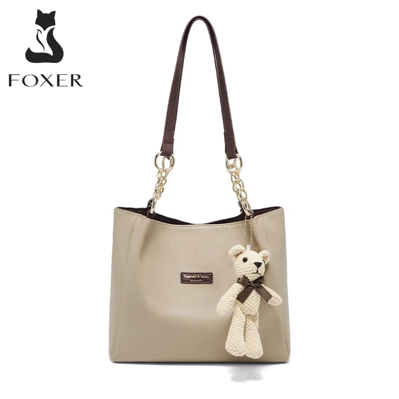 Femlion Soft Leather Handbag for Women - Spacious Top Handle Shoulder Bag