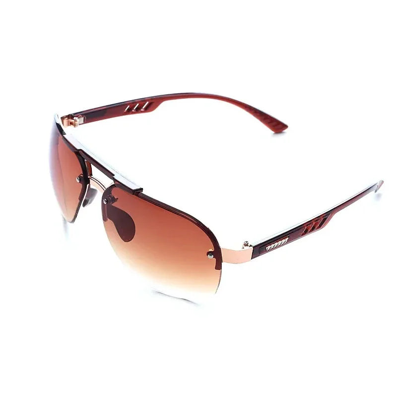 Femlion Rectangle Rimless Sunglasses Men Women Vintage Punk Small Frame Eyewear