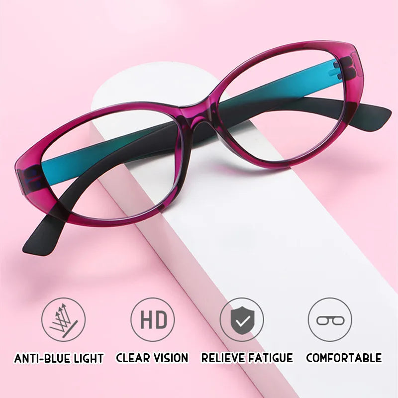 Femlion Vintage Anti-Blue Light Reading Glasses Diopter 0 to +4.0 Unisex Classic Eyeglass