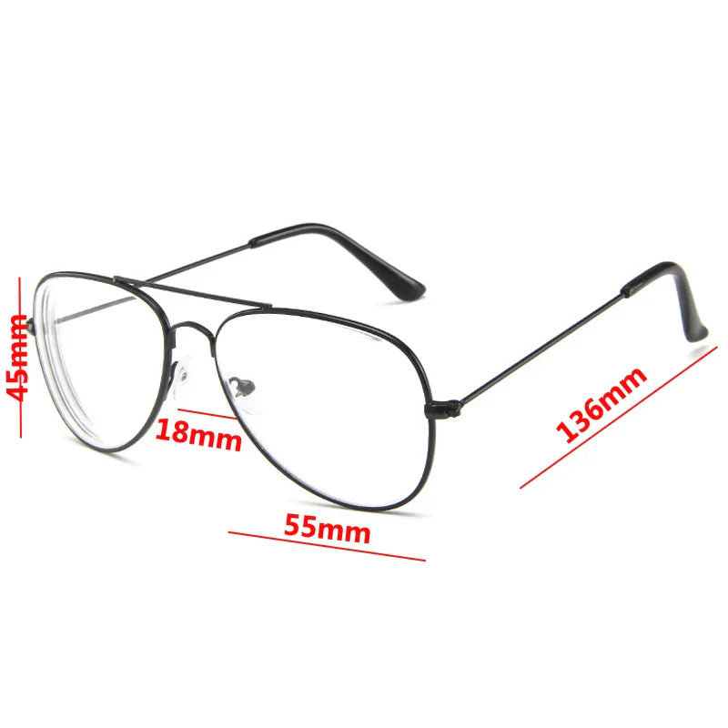 Femlion Myopia Double Beam Metal Frame Glasses -1.0 To -4.0 HD Prescription