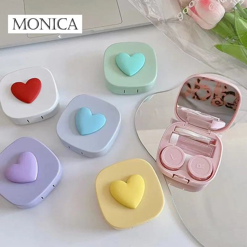 Femlion Love Design Contact Lens Case for Eyes Care and Glasses Holder