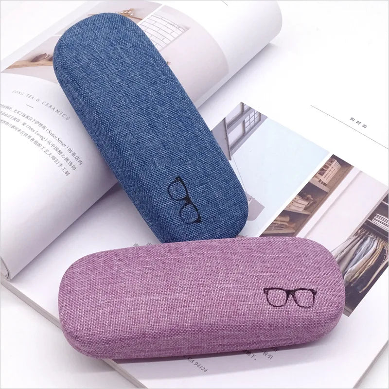 Femlion Linen Hard Shell Glasses Case for Sunglasses and Eyeglasses