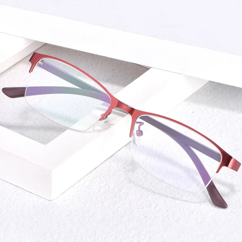 Femlion Half Frame Anti-blue Light Prescription Glasses -1.0 To -4.0