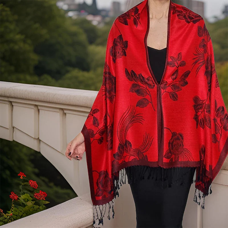 Femlion Ethnic Tassel Pashmina Shawl Wrap Neckerchief Stole 2024