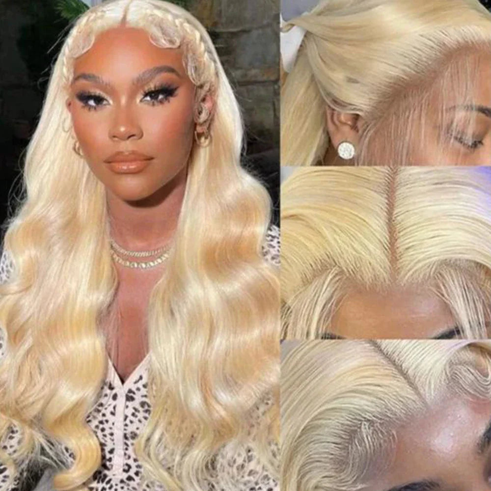 Femlion 13x6 HD Lace Frontal Wig Blonde Body Wave Human Hair Wig