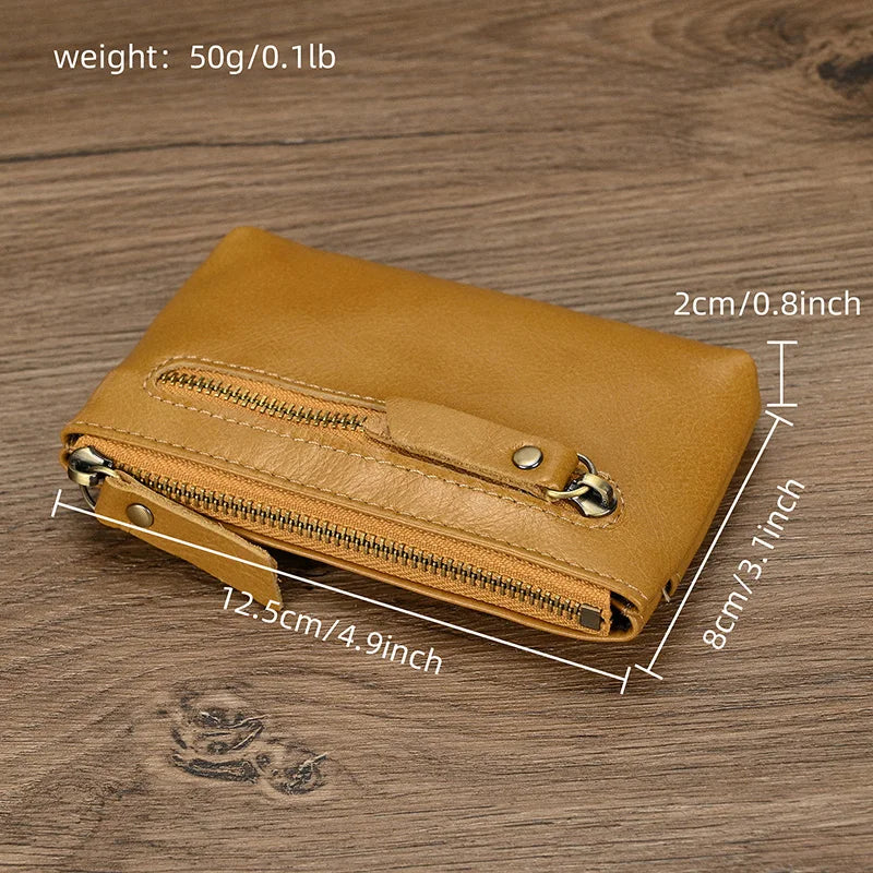 Femlion Genuine Leather Credit Card Wallet for Men and Women